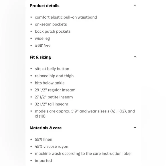 OLD NAVY NWT XL High-Waisted Linen-Blend Wide-Leg Pants in Flax Linen Natural - Picture 8 of 12